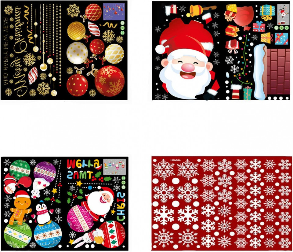 Set de 4 foi cu stickere decorative pentru fereastra ETUKOAN, PVC, multicolor, 45 x 60 cm chilipirul-zilei.ro/