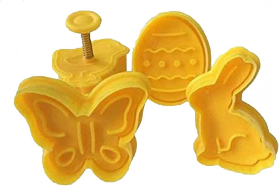 Set de 4 forme pentru prajituri pentru Paste Ding Yongliang, plastic, galben
