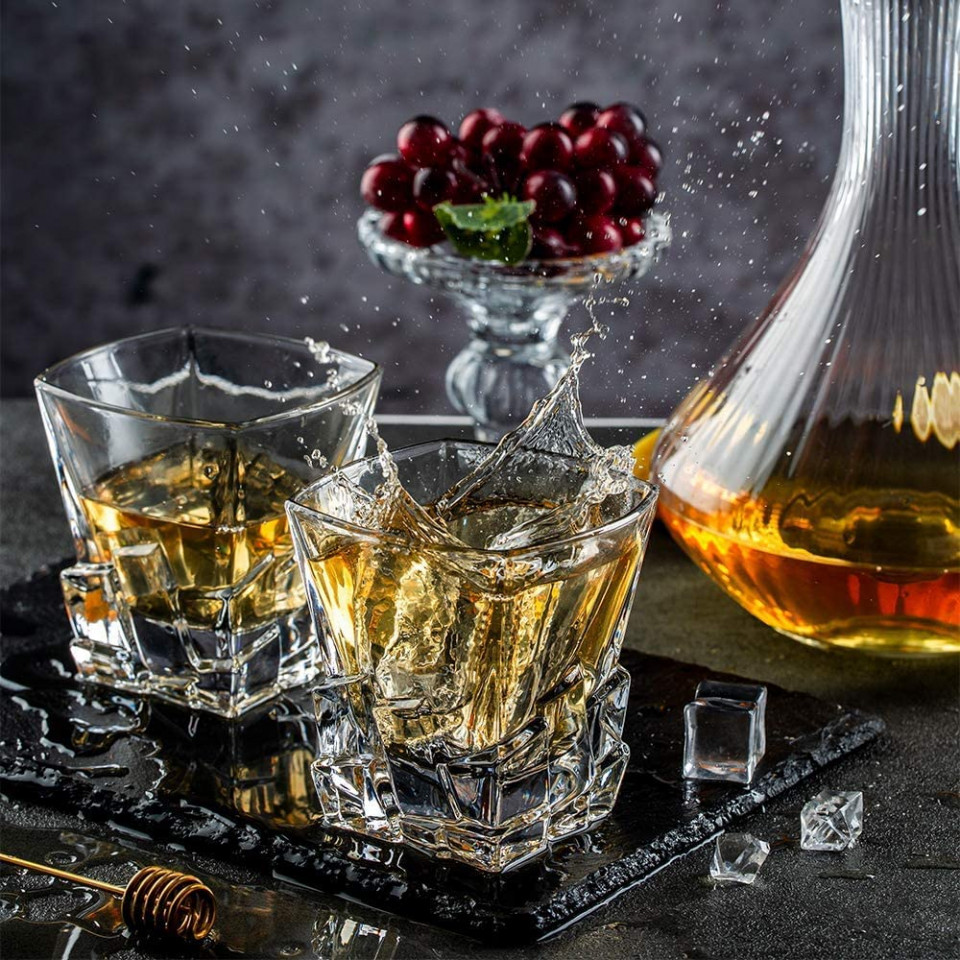 Poze Set de 4 pahare de whisky SkySnow, sticla, transparent, 300 ml