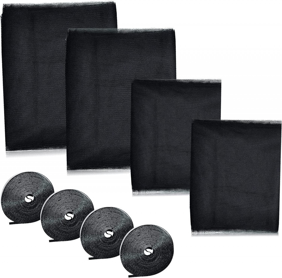 Set de 4 plase de tantari LYLIDIA, poliester, negru accesorii imagine 2022