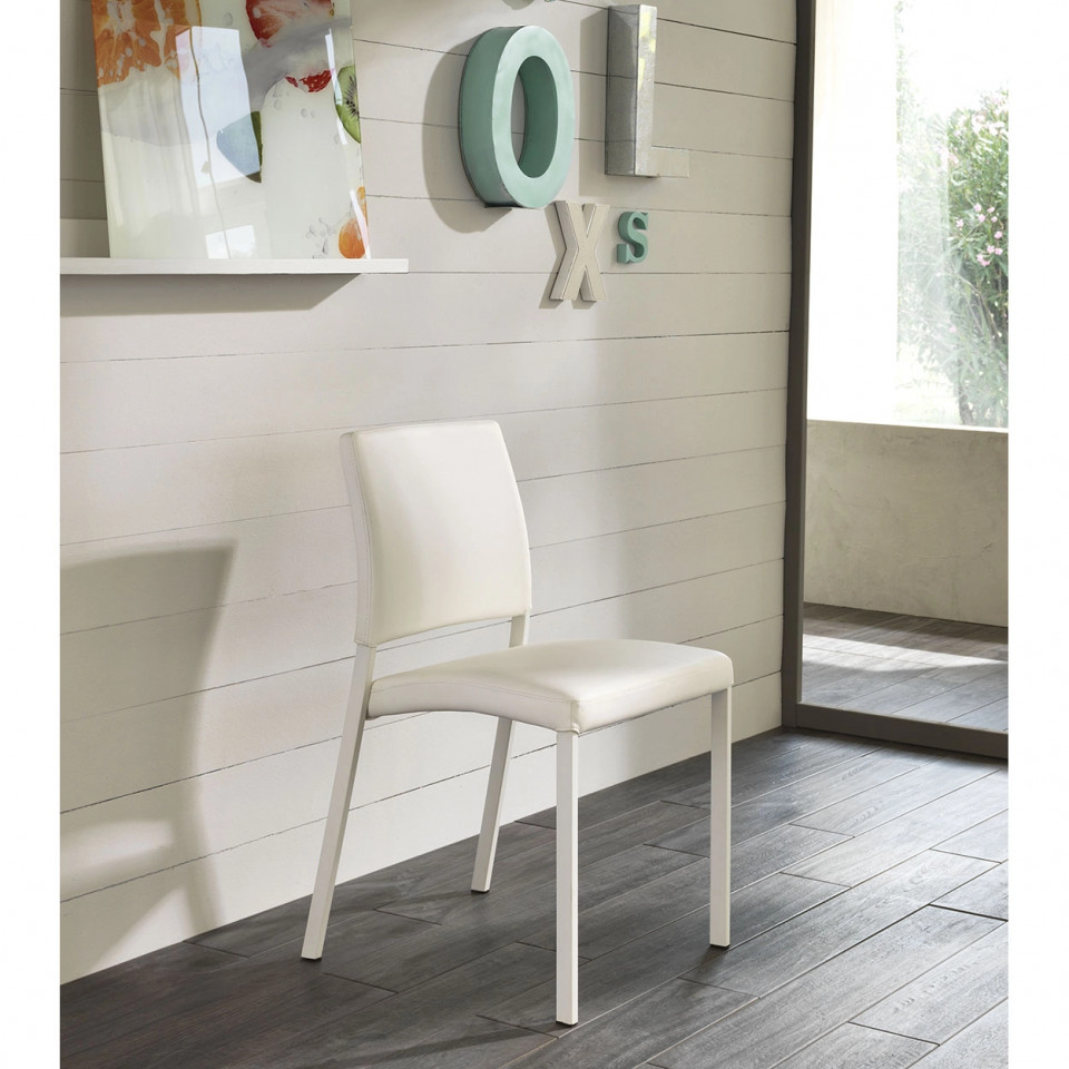 Set de 4 scaune Upton, piele ecologica, alb, 43 x 45 x 82,5 cm image1