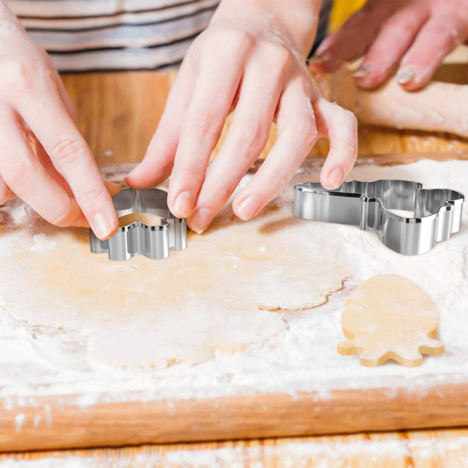 Poze Set de 5 forme pentru biscuiti Joyoldelf, otel inoxidabil, argintiu