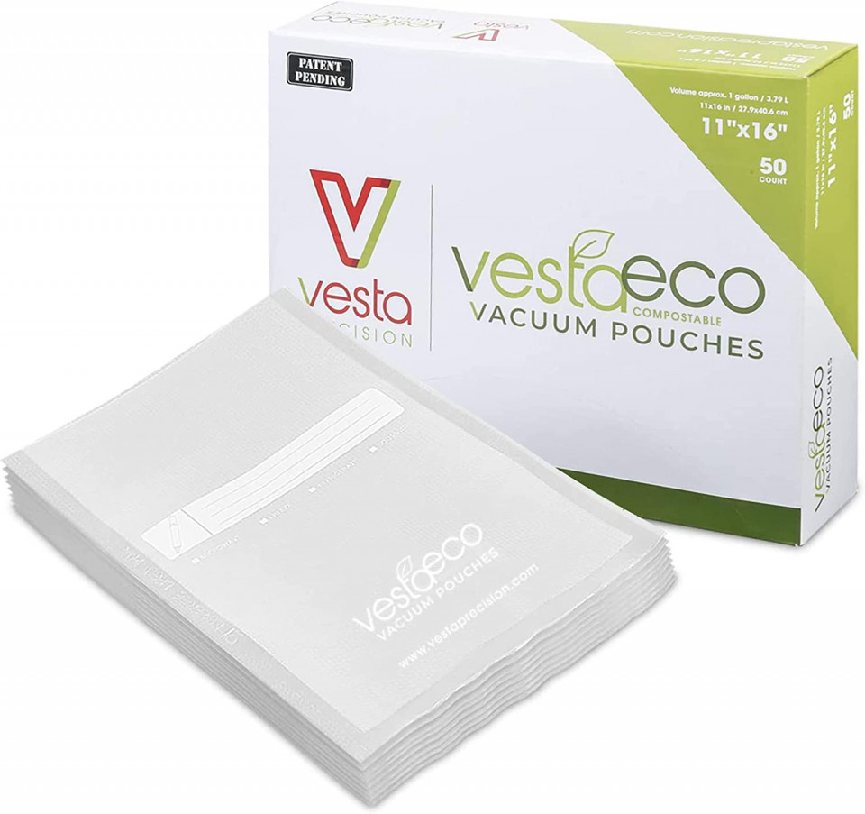 Set de 50 de pungi pentru vidat VestaEco, plastic, transparent, 28 X 40 cm chilipirul-zilei.ro/