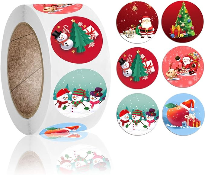 Set de 500 autocolante de Craciun, multicolor, 2,7 cm
