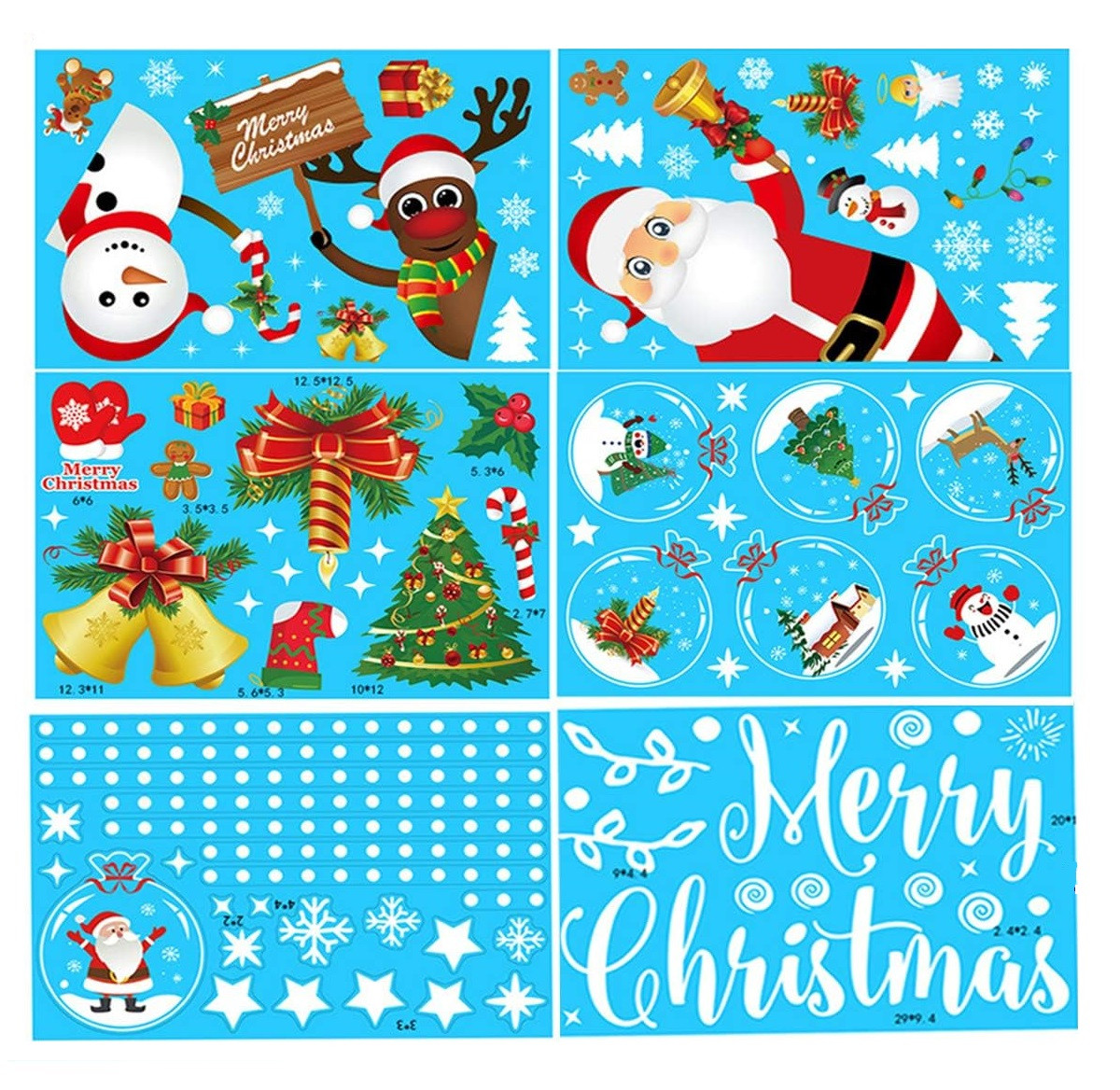 Set de 6 coli cu stickere pentru Craciun Vohoney, PVC, multicolor