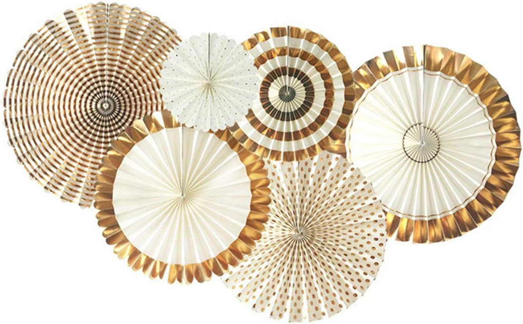 Set de 6 decoratiuni pentru petrecere ApisNest, hartie, multicolor, 20,3/30,4/40,6 cm
