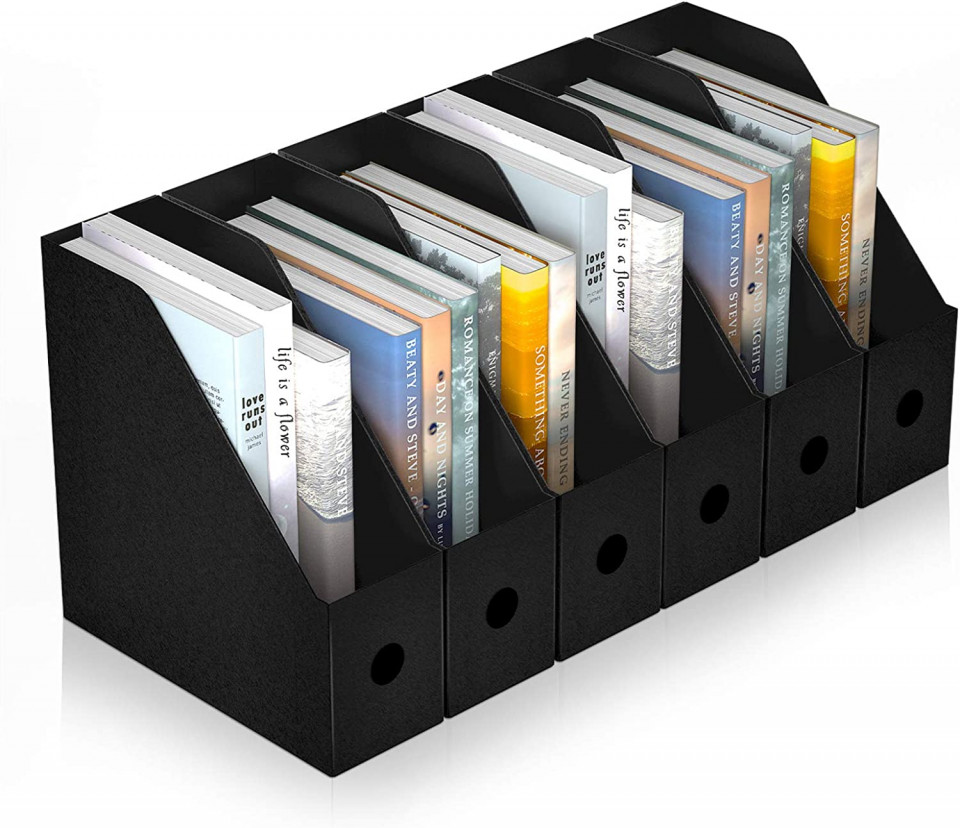 Set de 6 organizatoare pentru documente ABC, plastic, negru, 27 x 26 x 9 cm ABC