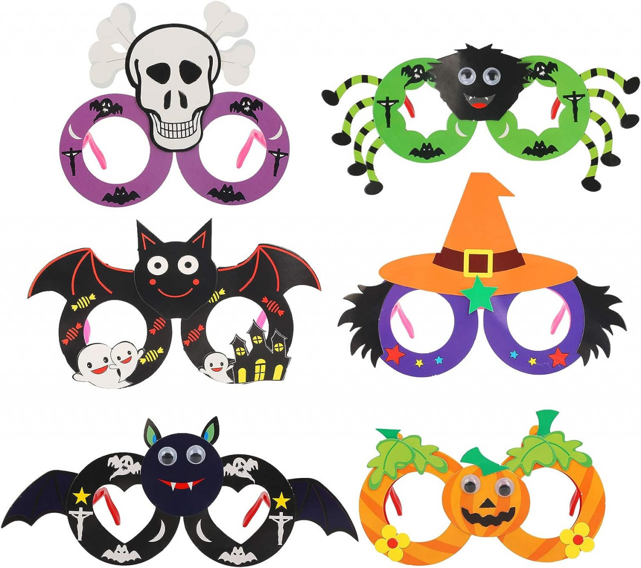 Set de 6 perechi de ochelari pentru petrecere de Halloween KATOOM, plastic, multicolor, 15 x 11,5 x 8, 5 cm Pret Redus chilipirul-zilei pret redus imagine 2022