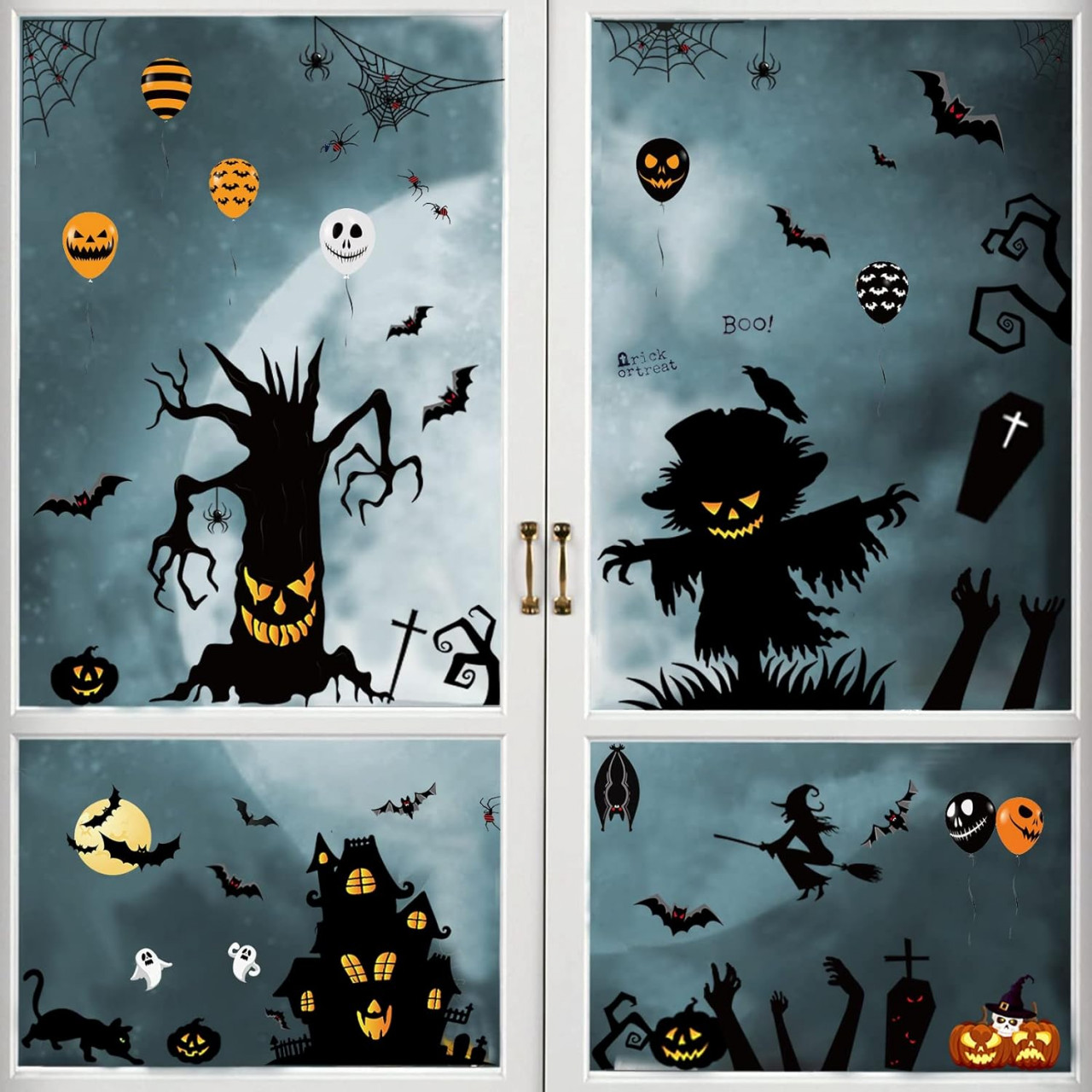 Set de 8 coli cu autololante de Halloween Kijuh, PVC, multicolor, 30 x 20 cm