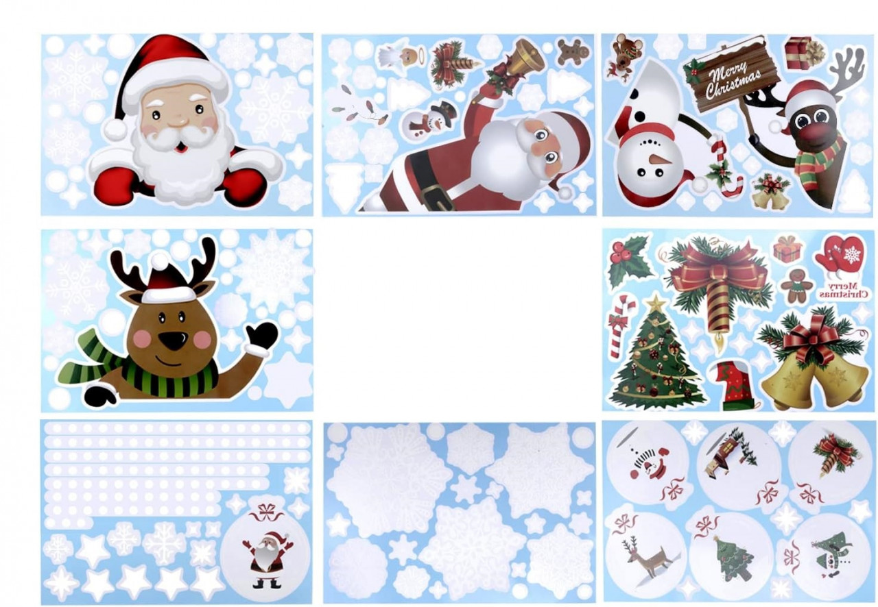Set de 8 foi cu stickere pentru Craciun Herefun, PVC, multicolor