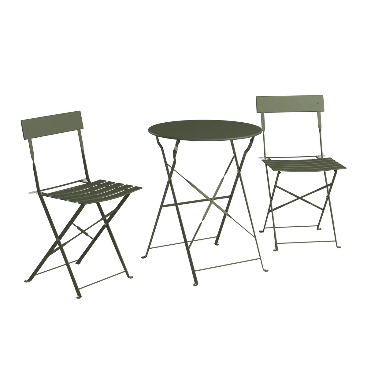 Set de balcon Sonia, verde, format din 2 scaune + masuta de lemn