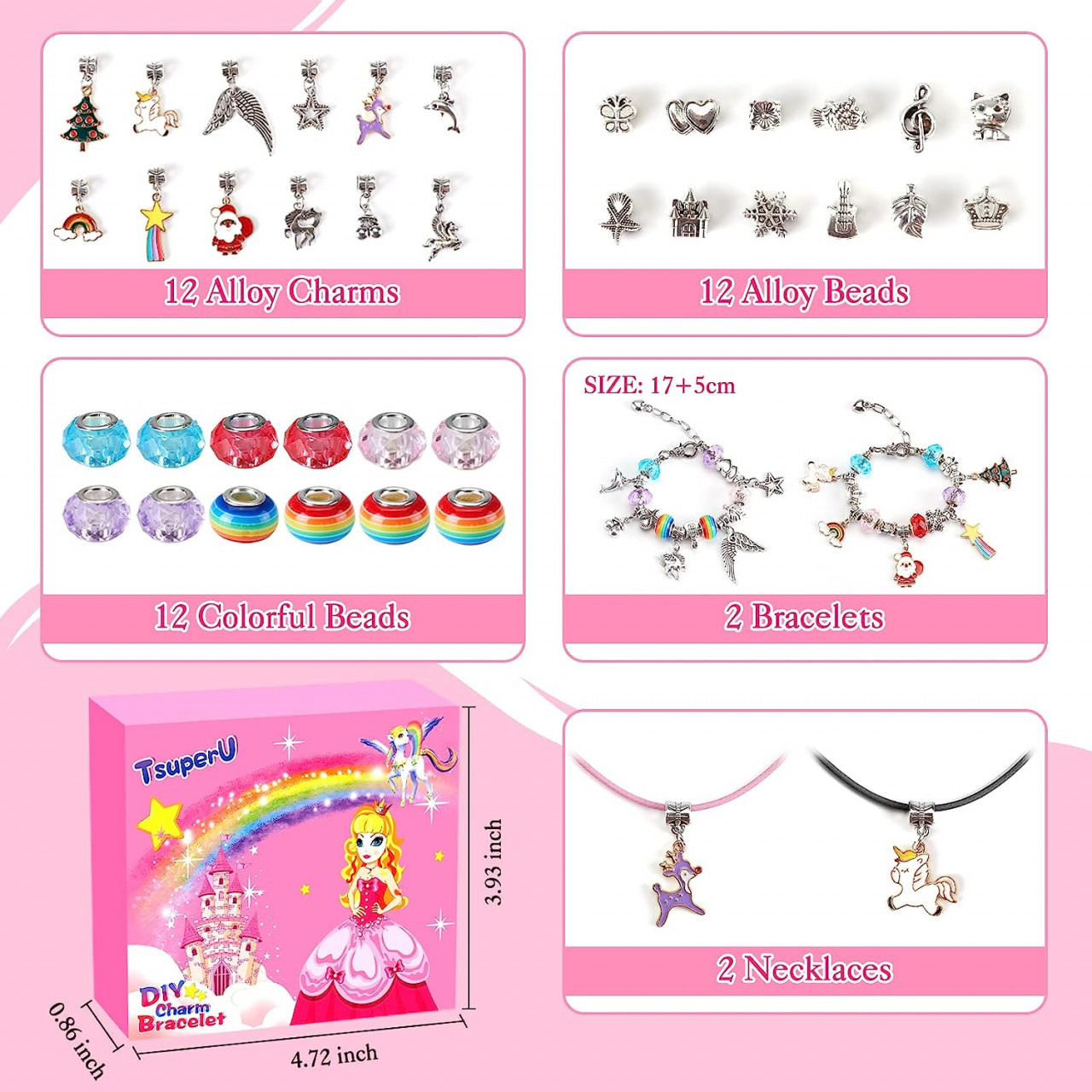 Poze Set de creatie bijuterii pentru copii TsuperU, metal, multicolor, 40 piese