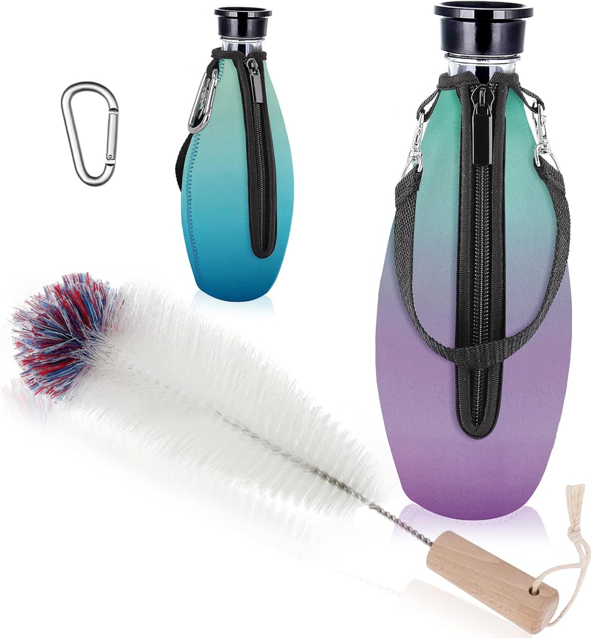 Set husa de protectie pentru sticla SodaStream si o perie Tcjj, textil, multicolor