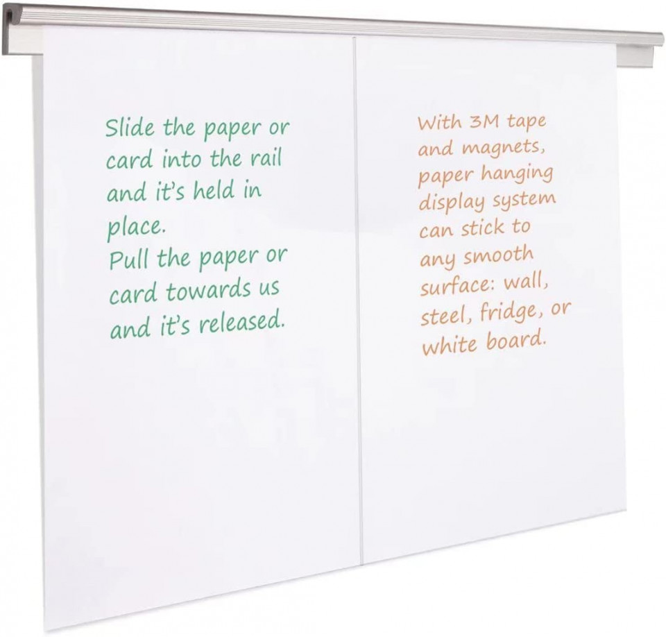 Sina de perete pentru afisare Joy Aid, aluminiu, argintiu, 45,72 x 2,54 x 1,02 cm