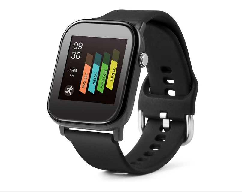 Smartwatch Technaxx TX-SW6HR cu masurare a temperaturii, ritmului cardiac, pasi, distantele, calorii, somn, ora, data, ecran color de 1.4