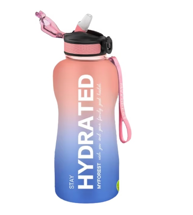 Sticla de apa Myforest, silicon, roz/albastru, 2.2 l