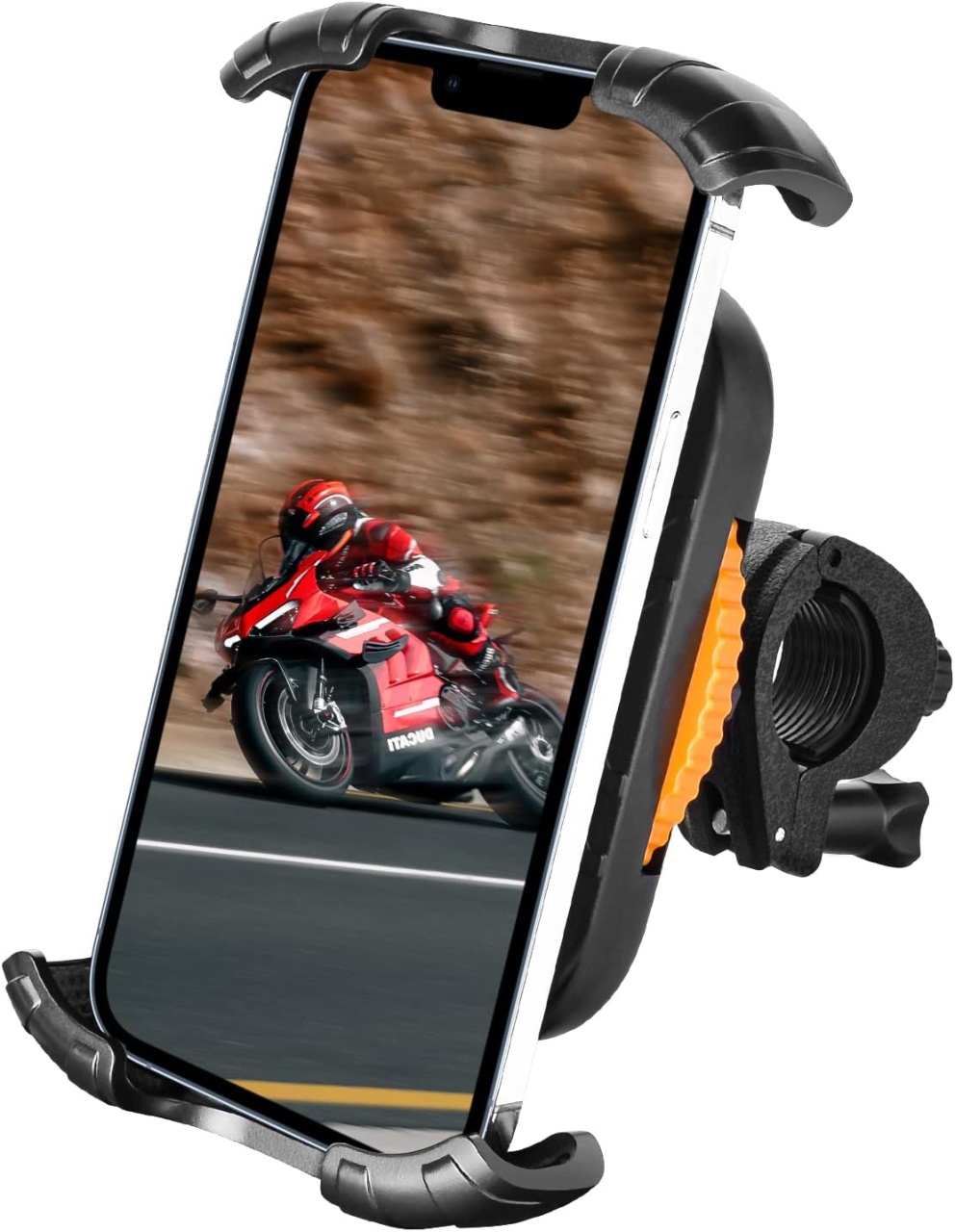 Suport telefon mobil pentru bicicleta Newseego, plastic/silicon, negru, 4,7-6,8 inci