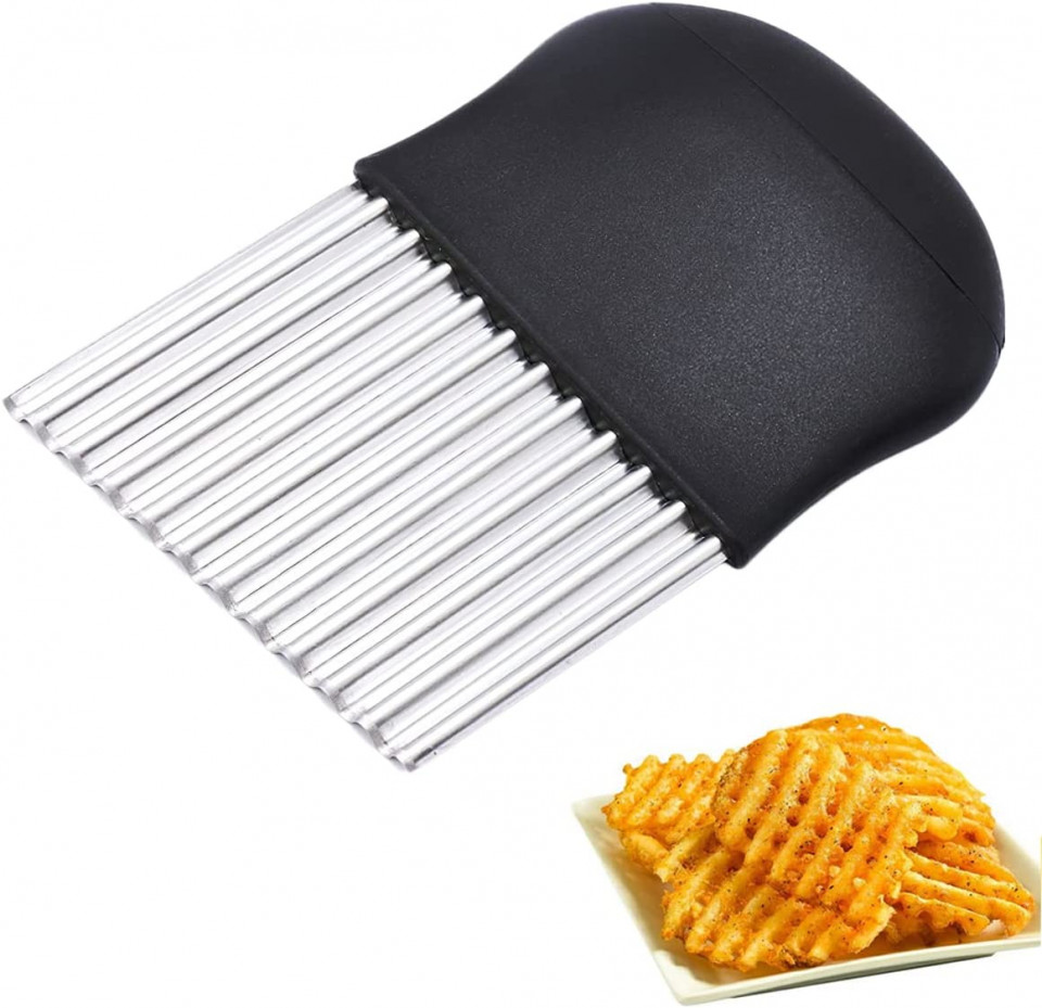 Taietor pentru legume XiXiRan, otel inoxidabil/plastic, argintiu/negru, 14 x 9 cm