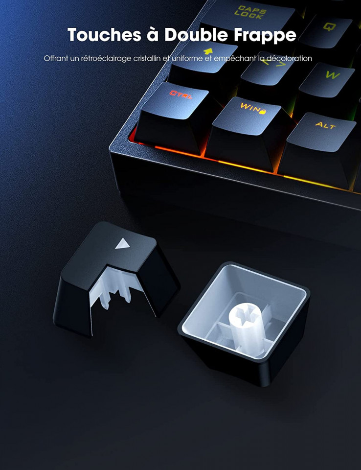 Tastatura mecanica pentru jocuri Hiwings, negru, RGB, 88 butoane, 36 x 13,8 x 3,8 cm