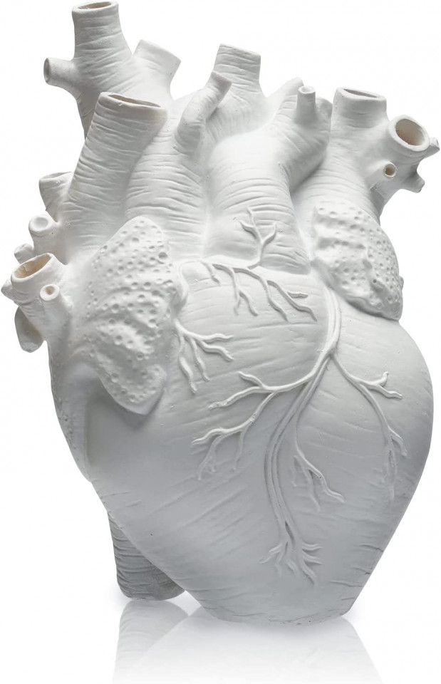 Vaza decorativa in forma de inima HUYIWEI, alb, 10,5 x 15 x 21 cm Decorațiuni 2023-09-25 3