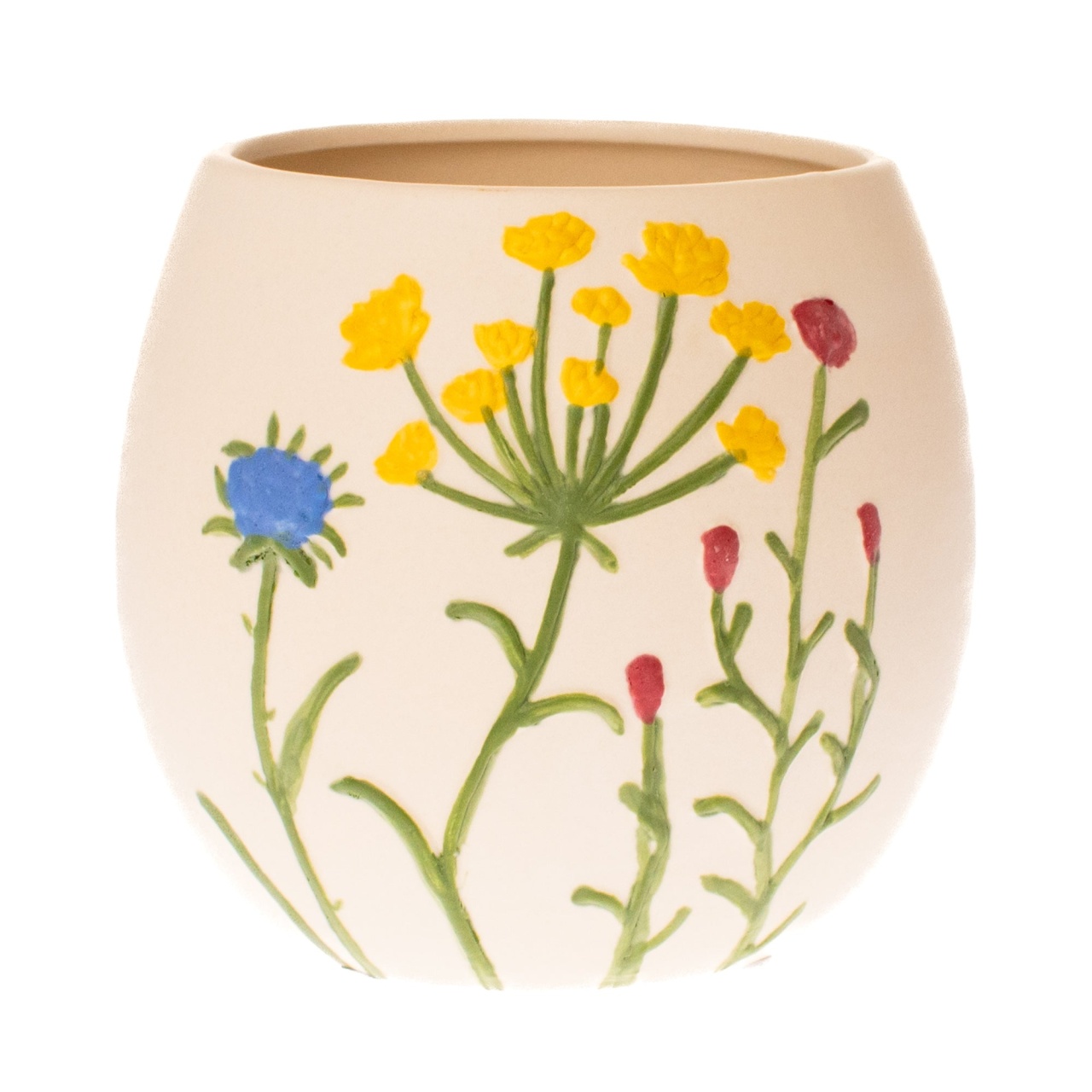 Vaza Floral, Ceramica, Crem, 12 cm