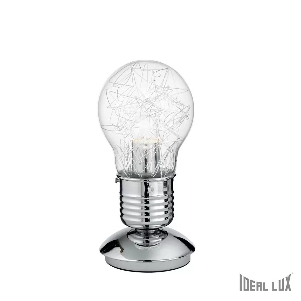 Veioza Ideal Lux Luce Max, 1xE27, crom-transparent