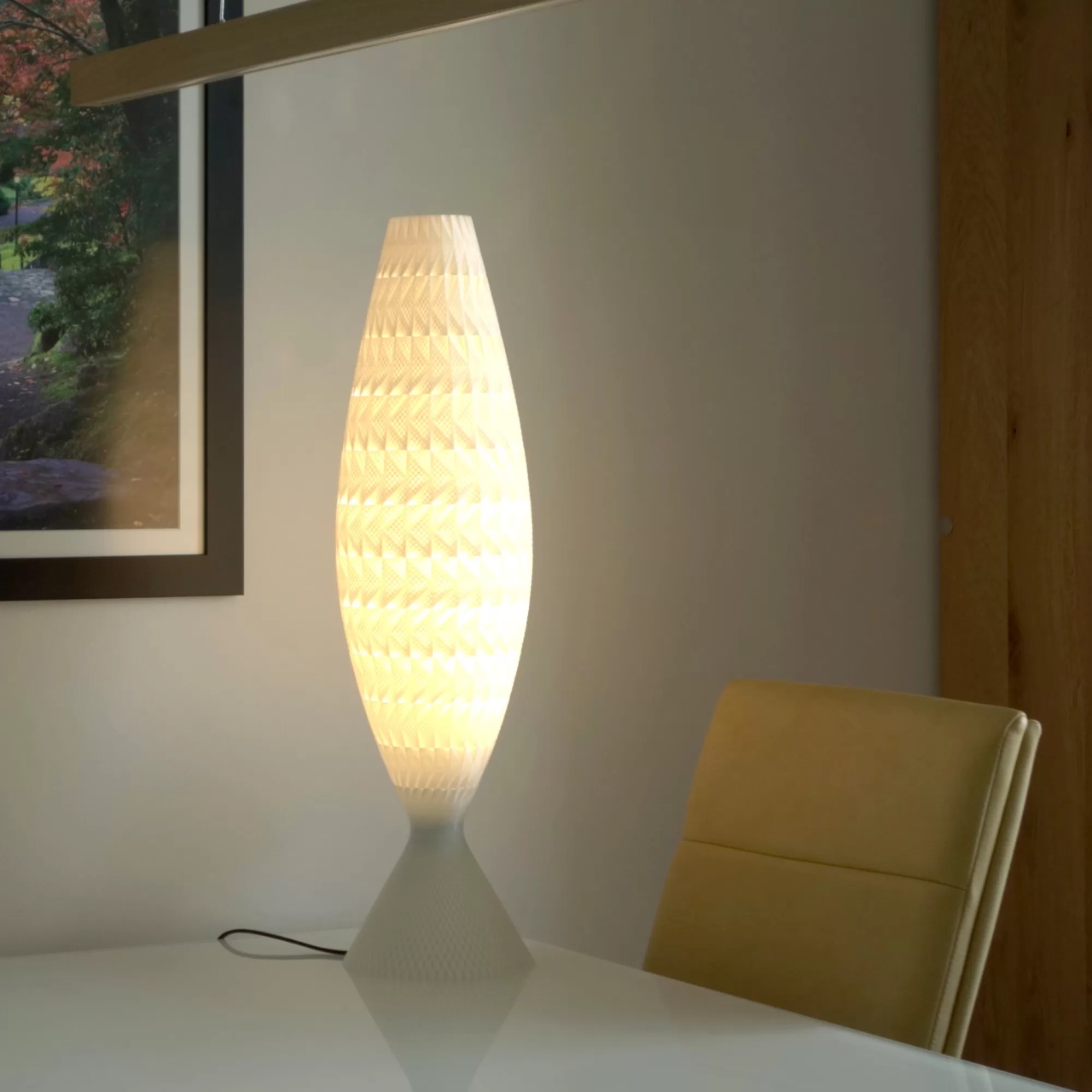 Veioza Tagwerk Fraktal 3D Print 1XE27 Alb