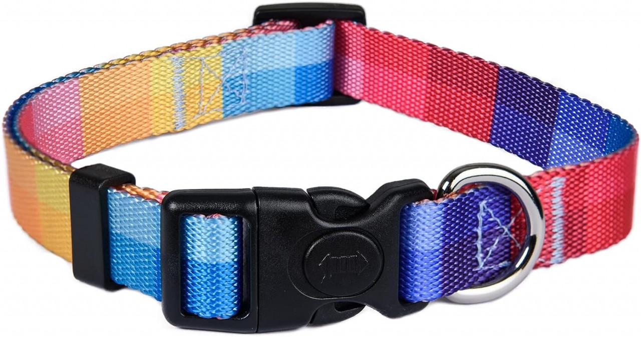Zgarda reglabila pentru caini ASTORPET, poliester/metal/plastic, multicolor, marimea M