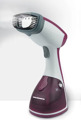 Aparat de calcat vertical Heinner HGS-1100PP, 1100 W, Rezervor detasabil 0.25l, Jet abur continuu, Debit de abur 17 +/- 4g / min, Mov, Resigilat,