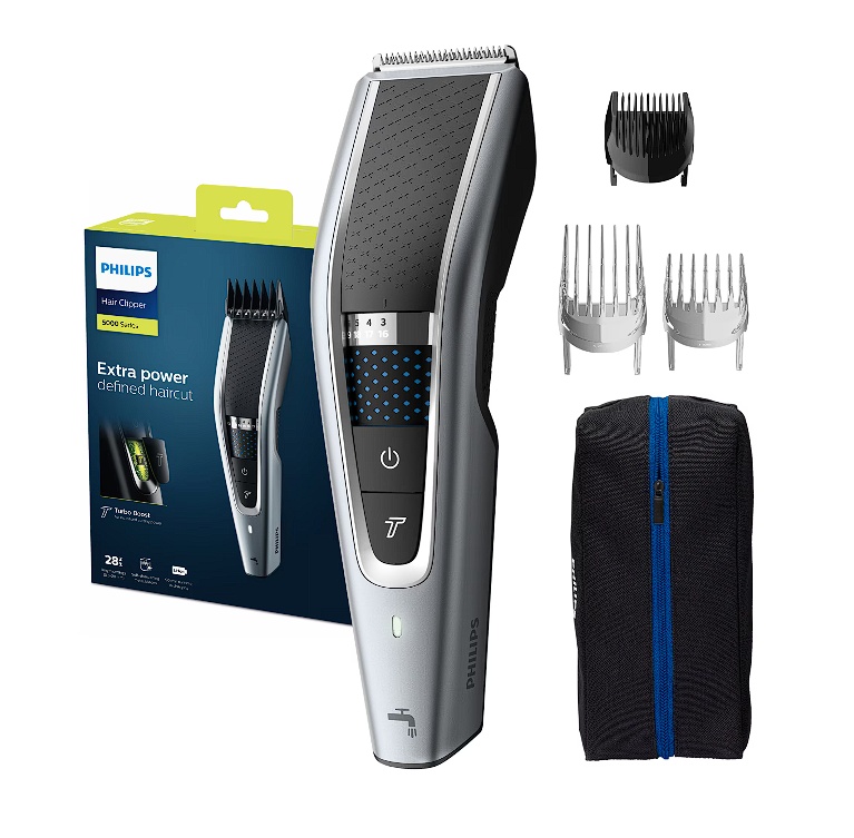 Aparat de tuns PHILIPS HC5630/15, 0.5-28 mm, 28 trepte, Litiu Ion, Lavabil, Argintiu, Resigilat, Grad A