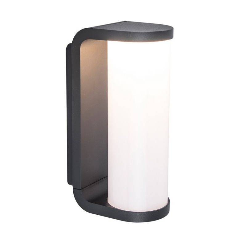 Aplica de perete pentru exterior Lutec Adalyn, LED, aluminiu/policarbonat, gri antracit/alb, 20 x 10,5 x 7 cm