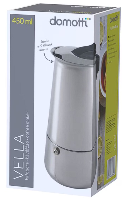 Cafetiera inox, Domotti Vella, 9 portii, Resigilat, Grad A
