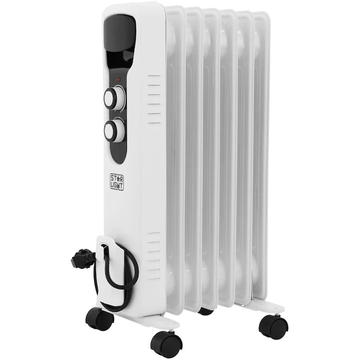 Calorifer electric Star-Light YOH7, 1500 W, 7 elementi, 3 trepte de putere, Termostat reglabil, Protectie supra-incalzire, Protectie anti-rasturnare,
