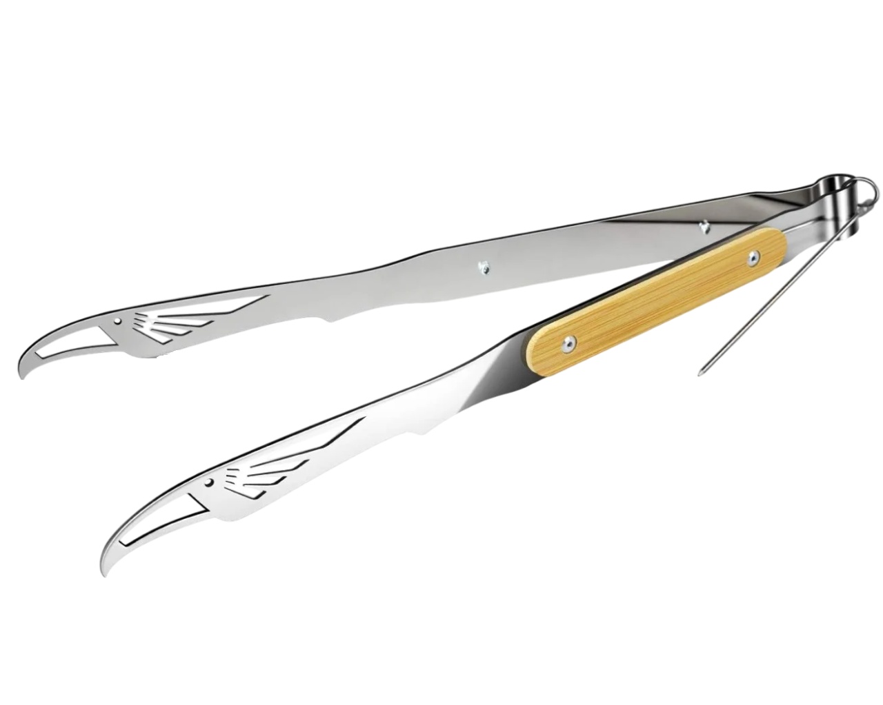 Cleste pentru gratar Cookah, otel inoxidabil/bambus, argintiu/negru, 30 cm
