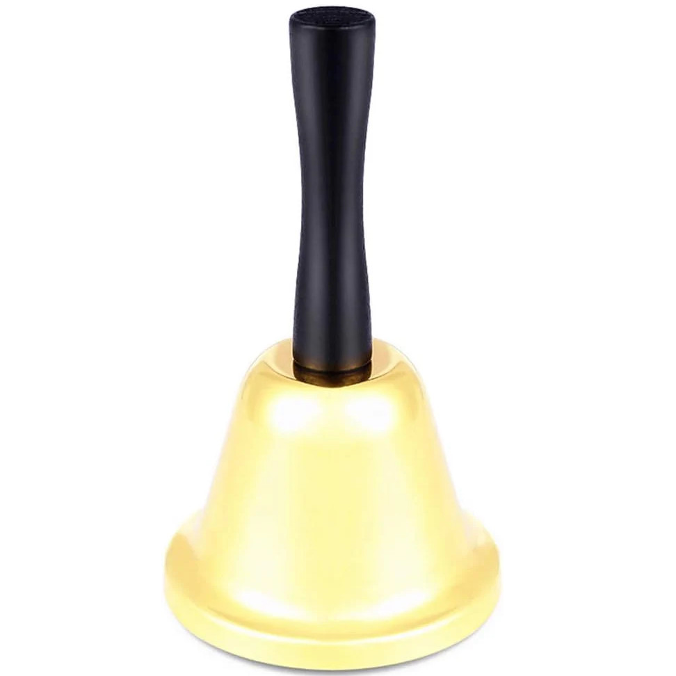 Clopotel Peiujin, metal/lemn, negru/auriu, 13 x 7,5 cm