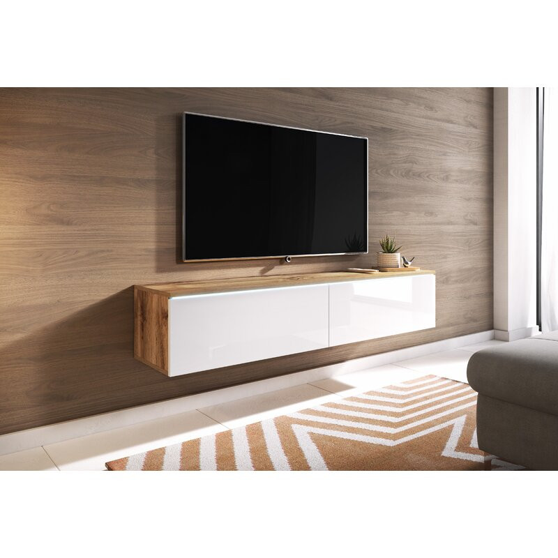 Comoda TV Mccallie, maro / alb, 140 x 30 x 32 cm chilipirul-zilei.ro/ imagine model 2022