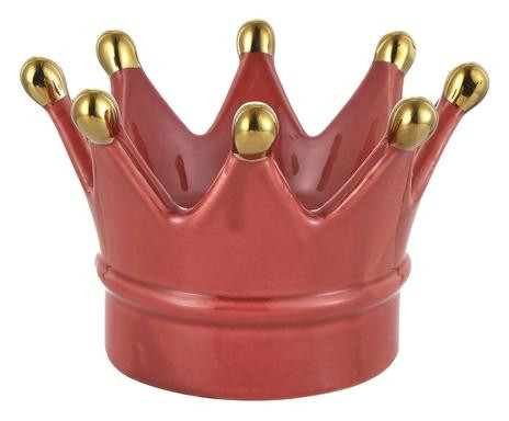 Coroana decorativa MONTEMAGGI, portelan, rosu/auriu, 10 x 15 cm