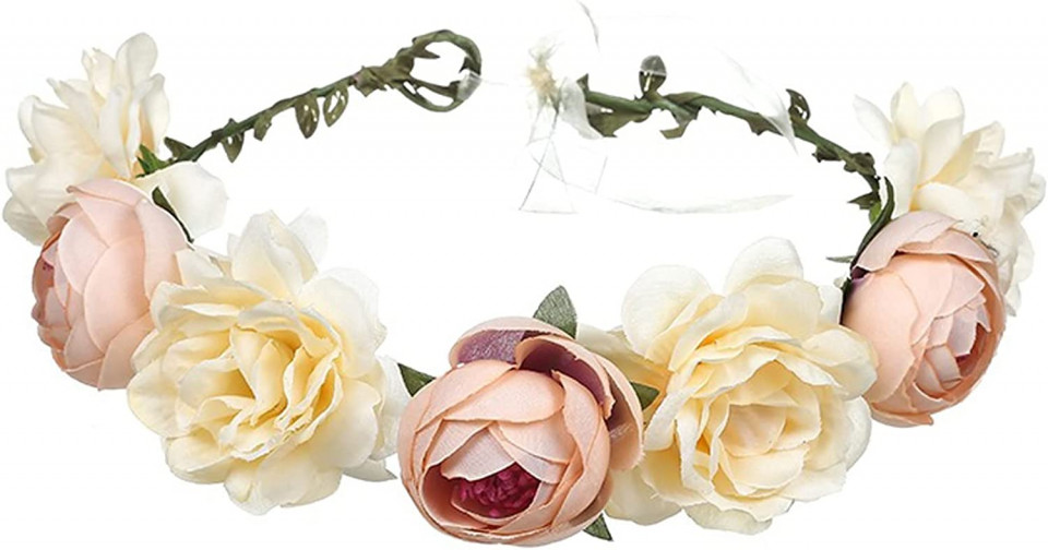 Coronita de flori MsdeBersSKER, plastic/spuma, multicolor, 18 cm
