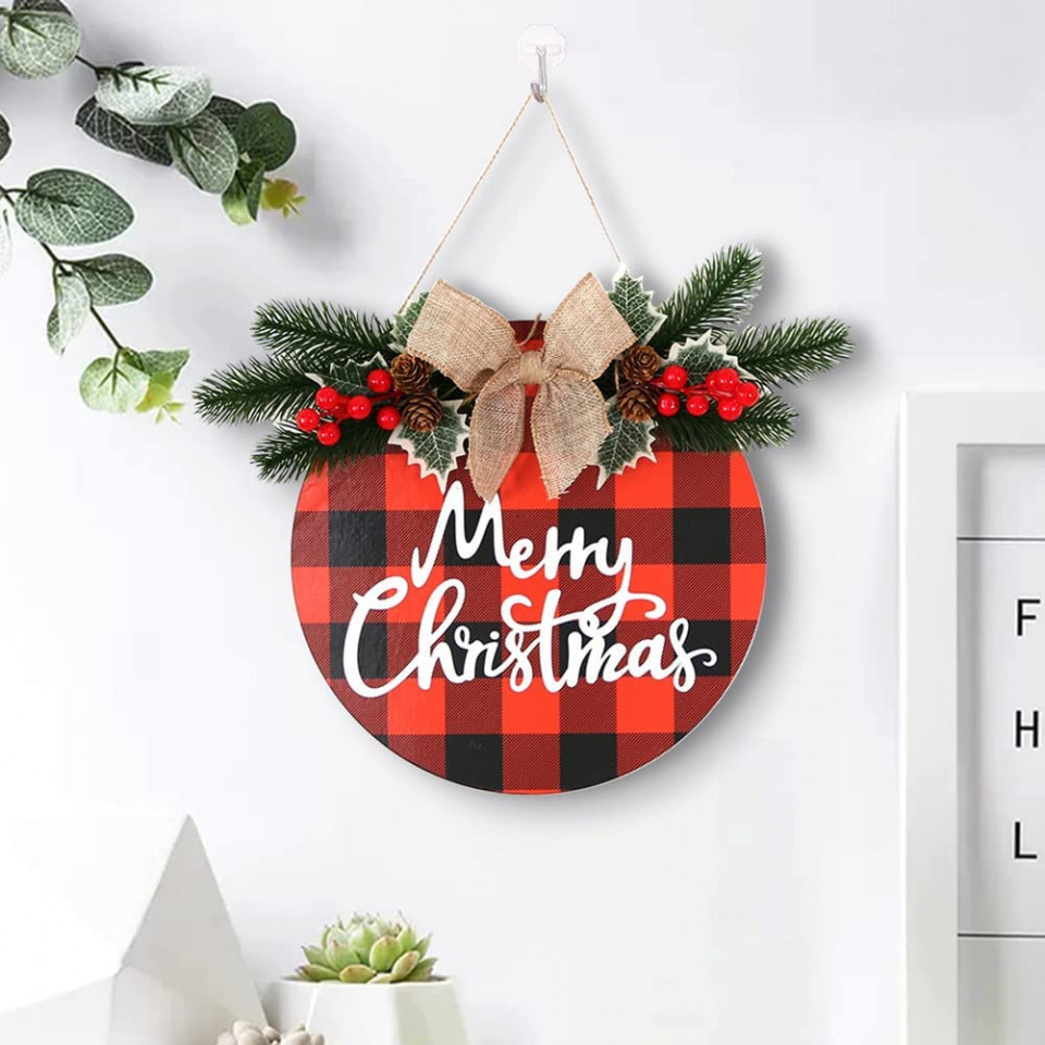 Poze Decoratiune de Craciun Ksopsdey, multicolor, lemn/plastic, 28,5 cm