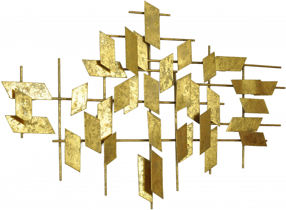 Decoratiune de perete metalica Tara, auriu