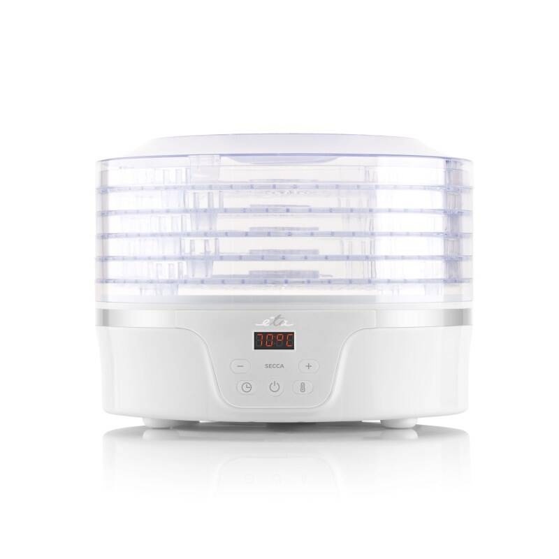 Deshidrator de alimente ETA Secca 7301 90000, 380 W, 5 niveluri, 35-70 °C, afisaj LED, alb