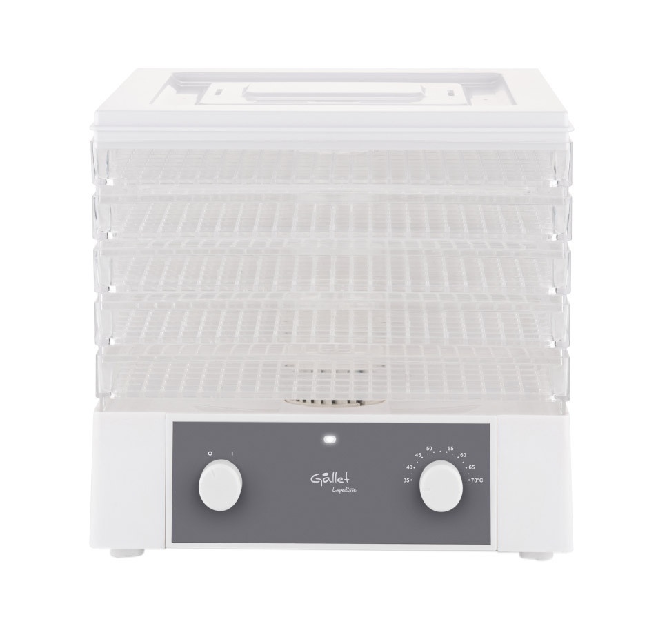 Deshidrator-uscator de alimente GALLET LAPALISSE DES121, 250 W, 5 niveluri, gri cu alb