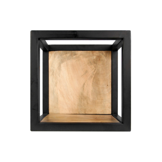 Etajera Goss, metal/lemn masiv, maro, 25 x 18 x 25 cm image1