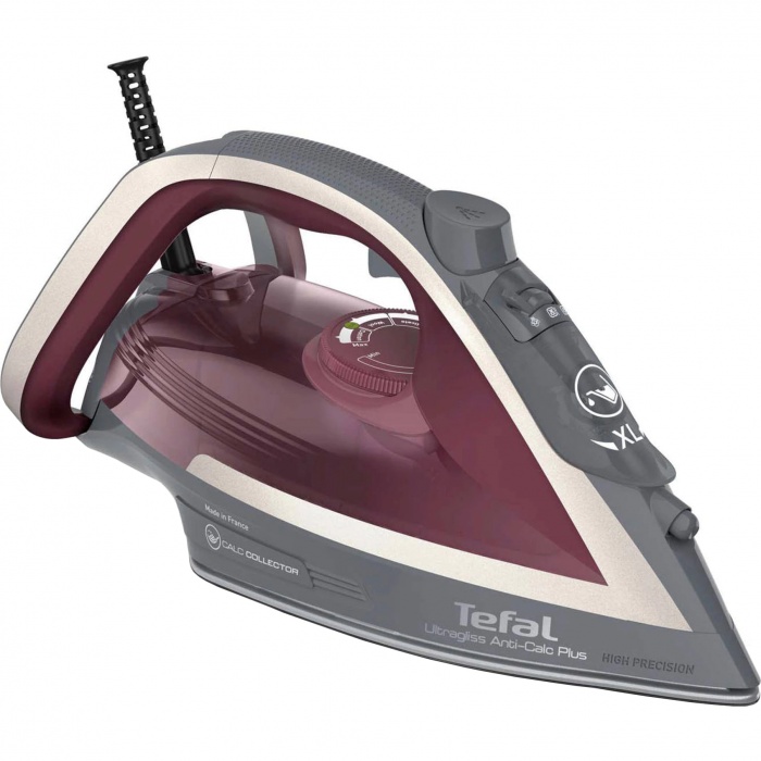 Fier de calcat Tefal Ultragliss Plus FV6840E0, 2800W, jet de abur 260 g/min, abur variabil 0-50 g/min, colector anticalcar, oprire automata,