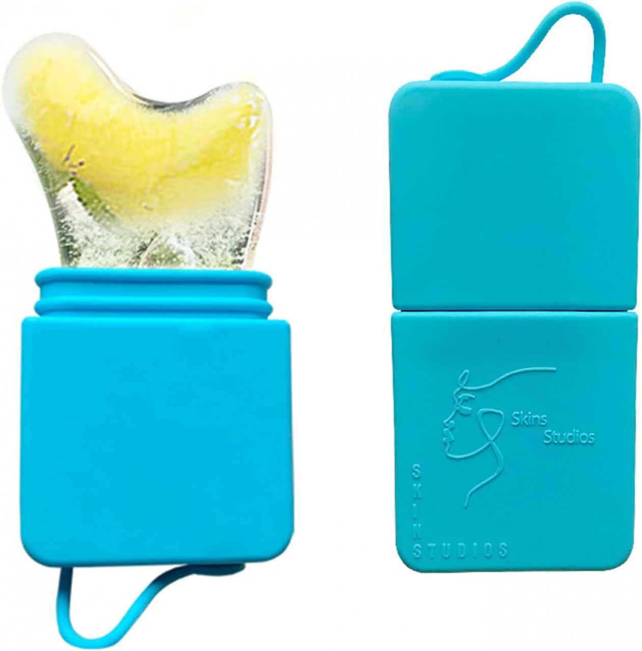 Forma gheata pentru masaj facial Sunmozi, silicon, albastru, 5 x 10 cm