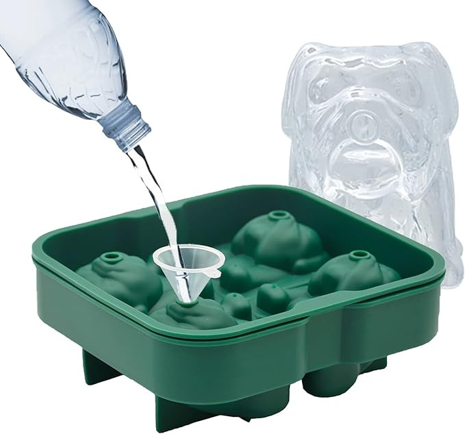 Forma pentru cuburi de gheata Bangp, silicon, verde, 19,1 x 14,7 x 6,7 cm
