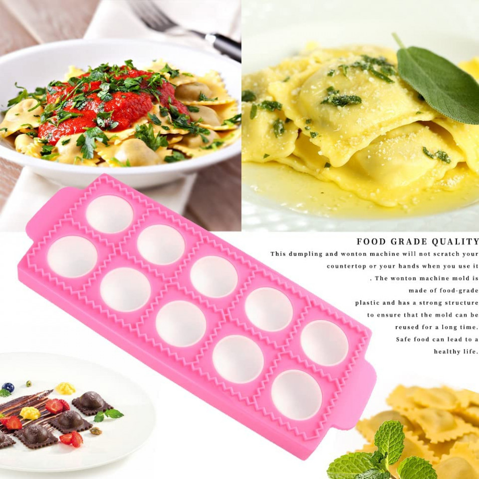 Poze Forma pentru ravioli XiXiRan, plastic, roz, 26,5 x 10,5 x 2,2 cm