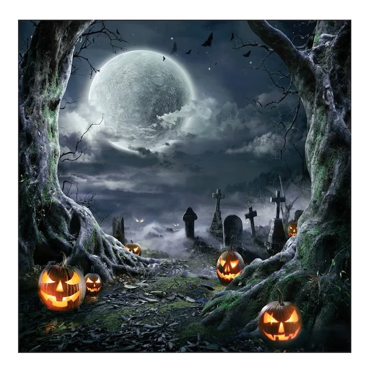 Fundal foto pentru Halloween Aiikes, vinil, multicolor, 300 x 300 cm