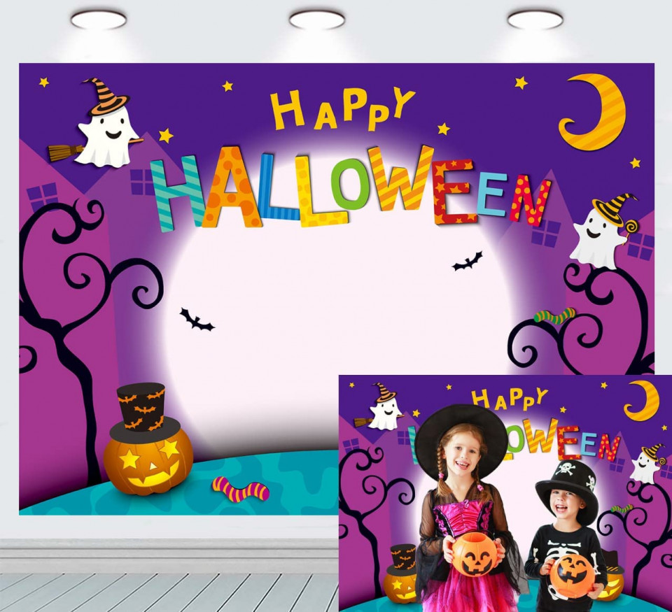 Fundal foto pentru Halloween INRUI, vinil, multicolor, 150 x 210 cm 150 pret redus