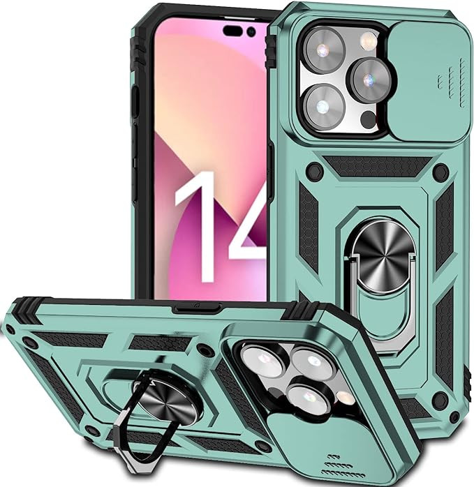 Husa de protectie ATISIJIE iPhone 14 pro Max, TPU, verde, 6.7
